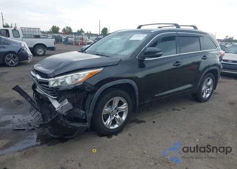 2014 Toyota Highlander Limited V6 z USA, uszkodzony, nr VIN 5TDDKRFH5ES063936